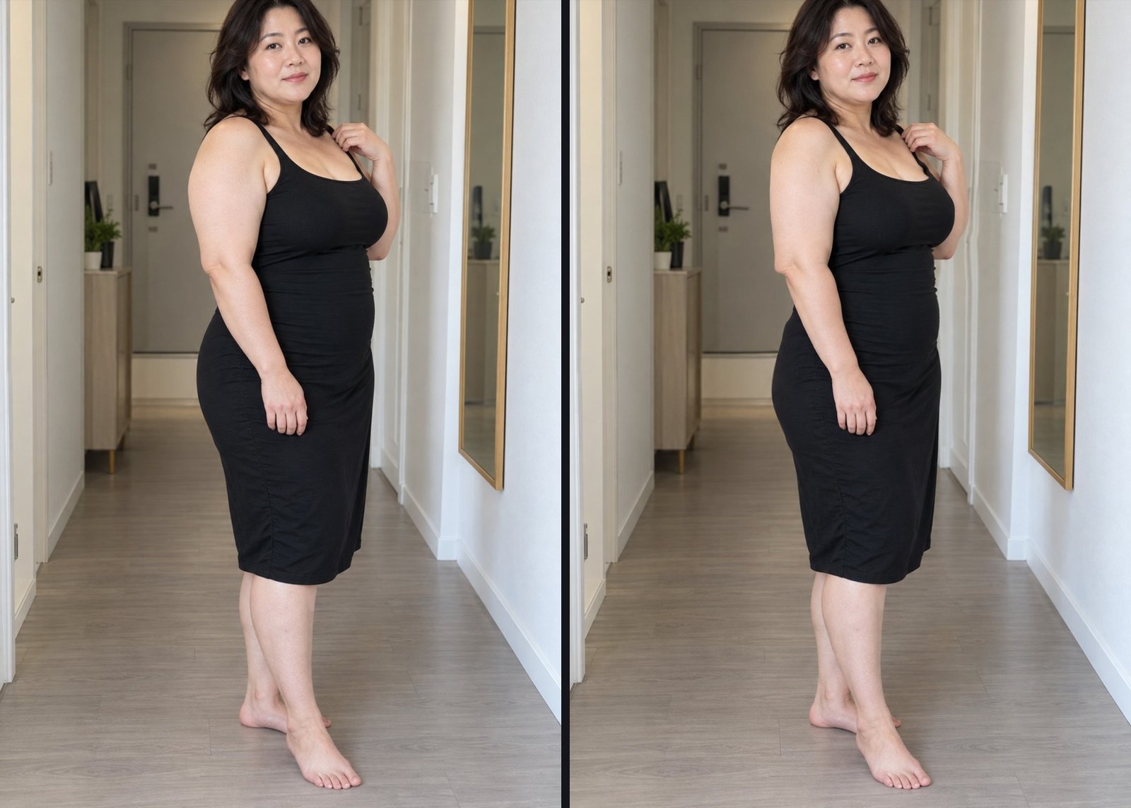 Un rendu naturel même de biais ou de dos
